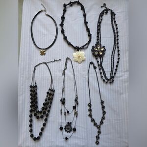 Black Statement Necklace Bundle Lot 6 | Goth / Alt Fashion Jewelry